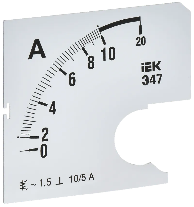Шкала сменная для амперметра Э47 10/5А класс точности 1,5 72х72мм IEK