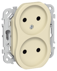 FLITE Розетка 2-местная без заземления без защитных шторок 10А РС02-0-ФлН навахо IEK