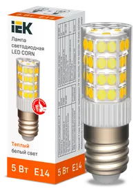 Лампа светодиодная CORN капсула 5Вт 230В 3000К керамика E14 IEK