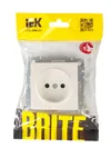 BRITE Single socket without earthing with protective shutters 10A RSsh10-2-BrZh pearl IEK6