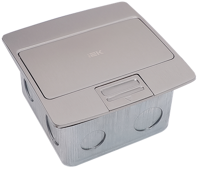 PRIMER Лючок с откидной крышкой неукомплектованный на 3 модуля IP42 нержавеющая сталь IEK