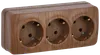 RS23-3-XD Triple socket with grounding contact 16A with opening installation GLORY (oak) IEK0