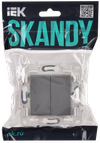SKANDY Выключатель 2-клавишный перекрестный 10А SK-V06Gr серый IEK1