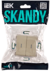 SKANDY Выключатель 2-клавишный проходной с индикацией 10А SK-V10B бежевый IEK1