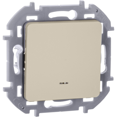 INSPIRIA Выключатель 1-клавишный с подсветкой/индикацией схема 1L 10АХ безвинтовые зажимы слоновая кость