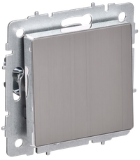 BRITE Выключатель 1-клавишный 10А ВС10-1-0-БрГН металл хром/никель IEK