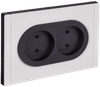 FORTE&PIANO Розетка 2-местная без заземления с защитными шторками безвинтовое крепление 10А FP225M металл белый IEK0