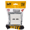 BRITE Розетка USB A+A 5В 3,1А РЮ10-1-БрБ белый IEK1