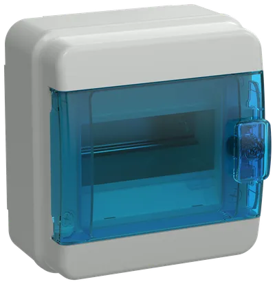 TEKFOR Корпус пластиковый КМПн-6 IP65 синяя прозрачная дверь IEK