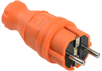 Вилка прямая ВБп3-1-0м IP44 ОМЕГА каучук оранжевая IEK