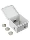 KM41238 junction box for exposed wiring 100x100x50 mm IP44 (RAL7035, 7 lead-ins, pop-top cap)4