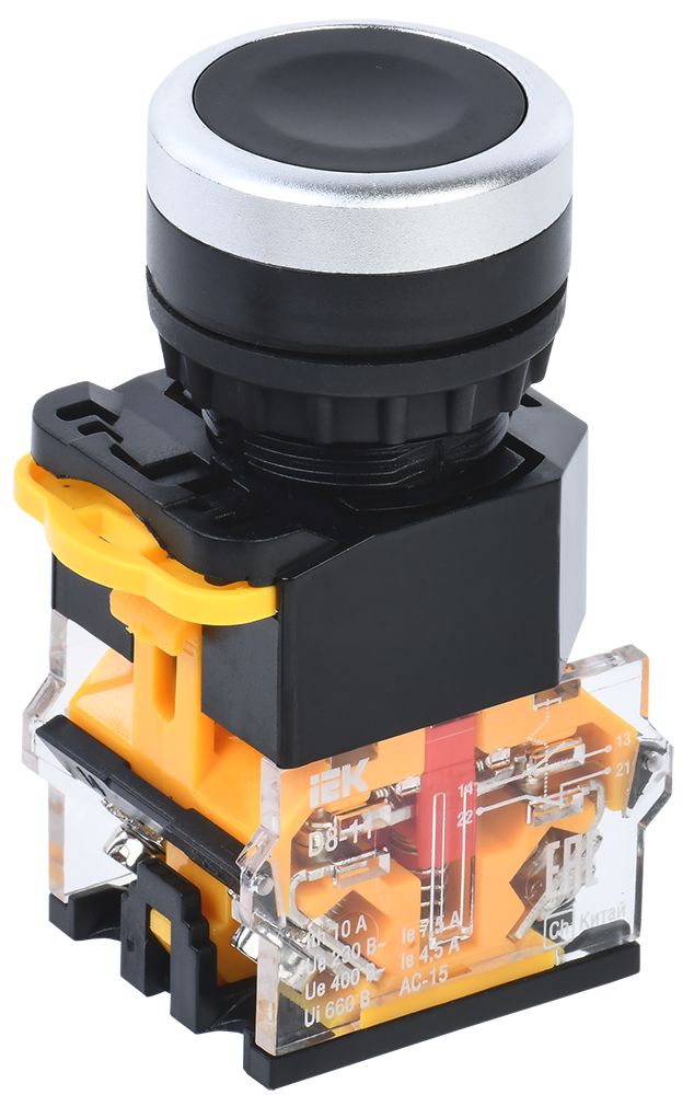 Кнопка управления D8-11 d=22мм 1NO+1NC черная IEK (BBT30-11-3-22-K02)