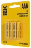 Батарейка щелочная Alkaline LR03/AAA (4шт/блистер) IEK2
