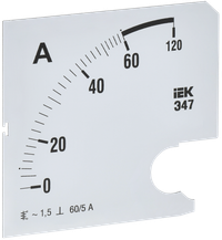 Шкала сменная для амперметра Э47 60/5А класс точности 1,5 96х96мм IEK