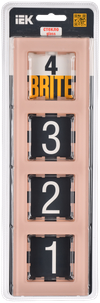 BRITE Рамка 4-местная РУ-4-2-БрП стекло персиковый матовый IEK1