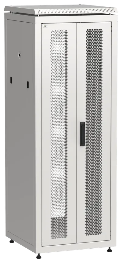 ITK LINEA N Шкаф сетевой 19" 33U 600х600мм двери передняя двустворчатая перфорированная задняя перфорированная серый