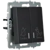 BRITE 2-gang switch with indication for hotels 10A VS10-2-9-BrCh black IEK3
