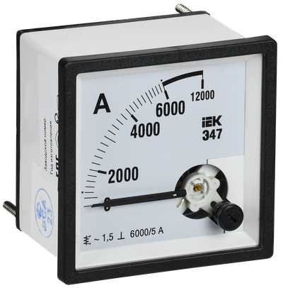 Амперметр Э47 6000/5А класс точности 1,5 72х72мм IEK