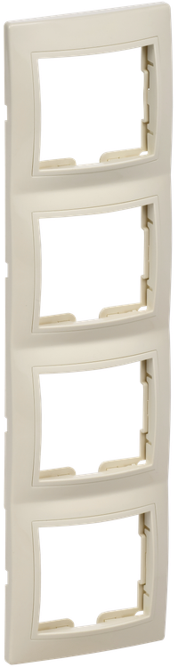 KVARTA Рамка 4-местная вертикальная РВ-4-ККм кремовый GENERICA