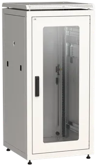 ITK LINEA N Шкаф сетевой 19" 24U 600х600мм стеклянная передняя дверь задняя металлическая серый