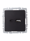 BRITE Розетка USB A+C 18Вт РЮ11-1-БрЧ черный IEK1