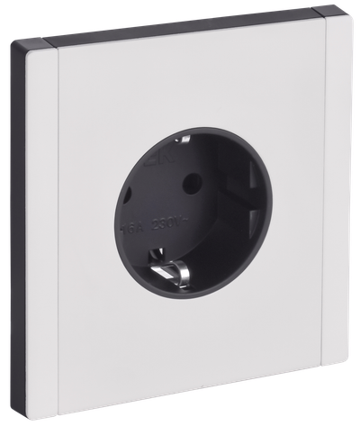 FORTE&PIANO Socket 1-gang with earthing with protective shutters screw fastening 16A FP215M metal white IEK