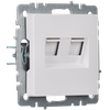 BRITE Розетка компьютерная двойная кат.5E RJ45 РК10-2-БрБ белый IEK4