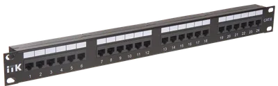 ITK 1U патч-панель кат.6 UTP 24 порта (Dual)