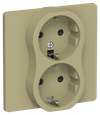 FLITE 2-gang socket with grounding with protective shutters 16A RSsh12-0-K-Flo olive IEK0