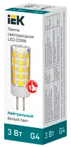 Лампа светодиодная CORN капсула 3Вт 12В 4000К керамика G4 IEK2
