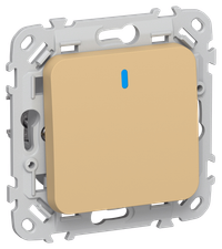 FLITE Выключатель 1-клавишный кнопочный с индикацией 10А ВС11-2-1-ФлШм шамуа IEK