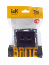 BRITE Розетка компьютерная двойная RJ45 кат.5E РК10-2-БрЧ черный IEK6