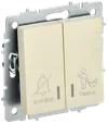 BRITE 2-gang switch with indication for hotels 10А ВС10-2-9-BrKr beige IEK0