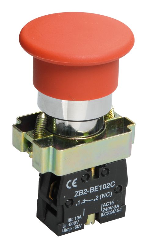 Кнопка управления LAY5-BC42"Грибок" без подсветки красная 1NC IEK (BBG71-BC-K04)