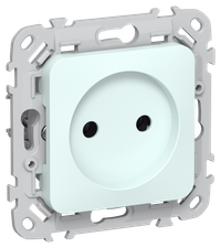 FLITE Розетка без заземления без защитных шторок безвинтовое крепление 10А РС01-1-ФлХЛ холодный лед IEK