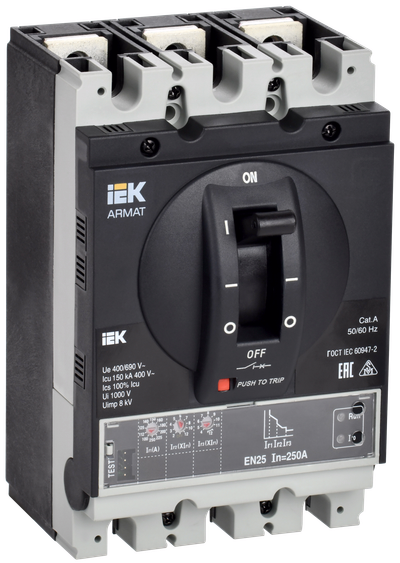ARMAT Автоматический выключатель в литом корпусе 3P типоразмер G 150кА 250А расцепитель электронный стандартный IEK