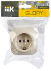 RS20-3-XK Single socket for grounding contact 16A with opening installation GLORY (cream) IEK1