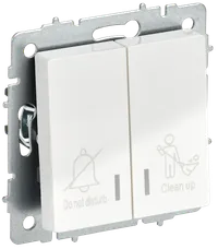 BRITE 2-gang switch with indication for hotels 10А ВС10-2-9-BrB white IEK