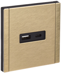 FORTE&PIANO Розетка USB A+C 3,1А FP650M металл шампань IEK