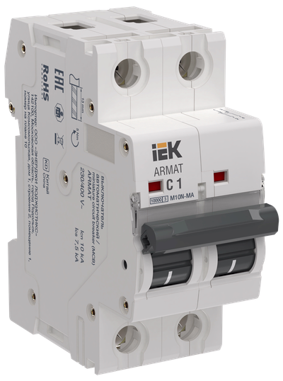 ARMAT Автоматический выключатель без теплового расцепителя M10N-MA 2P C 1А IEK