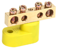 Шина PE "земля" на одном угловом изоляторе ШНИ-6х9-4-У1-Ж IEK