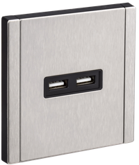 FORTE&PIANO Розетка USB A+A 3,1А FP749M металл никель IEK