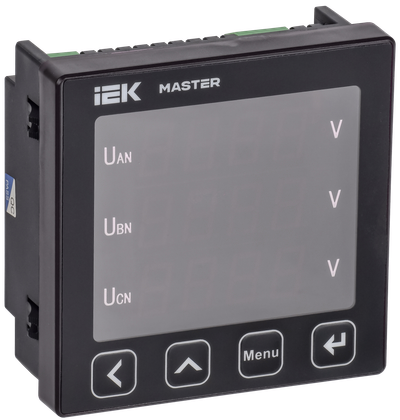 Digital panel voltmeter three-phase RS-485 96x96 LED MASTER IEK