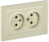 BRITE Socket 2-gang without earthing without protective shutters 10A, complete RS12-2-BrKr beige IEK0