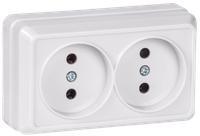 OKTAVA Розетка 2-местная без заземления для открытой установки 10А РС22-2-ОБ белый GENERICA