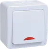 Выключатель 1-клавишный для открытой установки с индикацией ВС20-1-1-ГПБ IP54 ГЕРМЕС PLUS (цвет клавиши: белый) IEK0