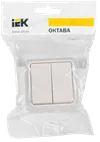 OKTAVA Выключатель 2-клавишный для открытой установки 10А ВС20-2-0-ОКм кремовый IEK1