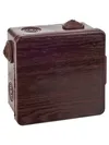 Коробка распаячная КМ для открытой проводки с откидной крышкой 100х100х50мм IP54 8 гермовводов дуб IEK1