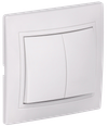 KVARTA Выключатель 2-клавишный 10А ВС10-2-0-КБ белый GENERICA0