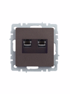 BRITE Розетка двойная RJ11+RJ45 кат.5E РК/Т12-БрТБ темная бронза IEK1
